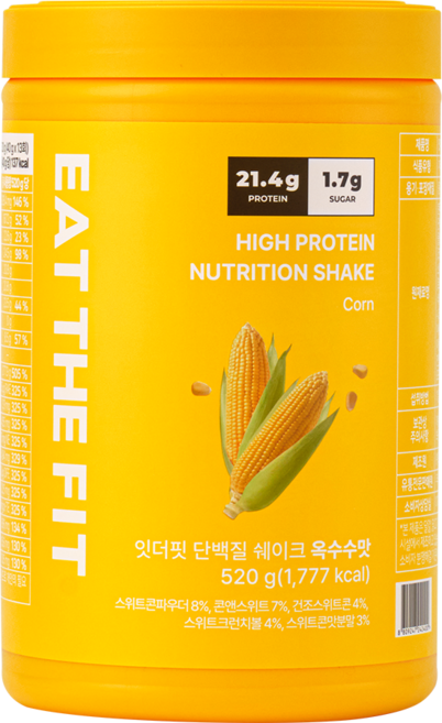 잇더핏 단백질 쉐이크 대용량(옥수수맛), 520g, 1개