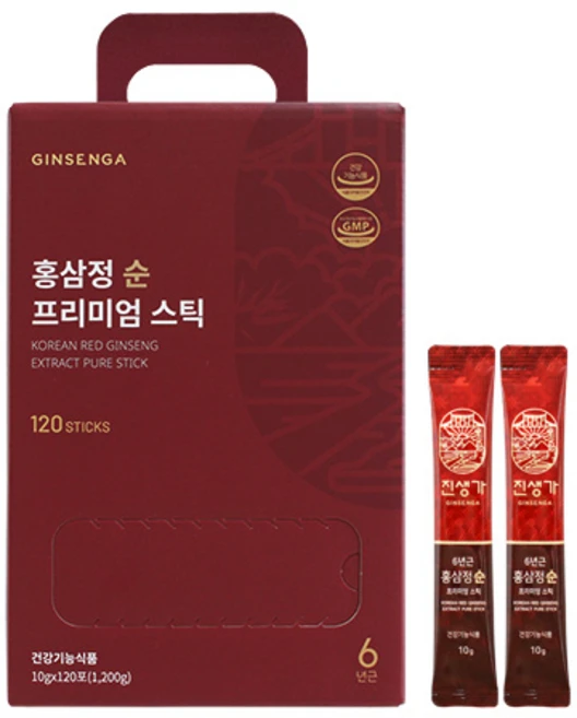 진생가 홍삼정 순 프리미엄 스틱 10g 120포, 1.2kg, 1개 - 쿠팡