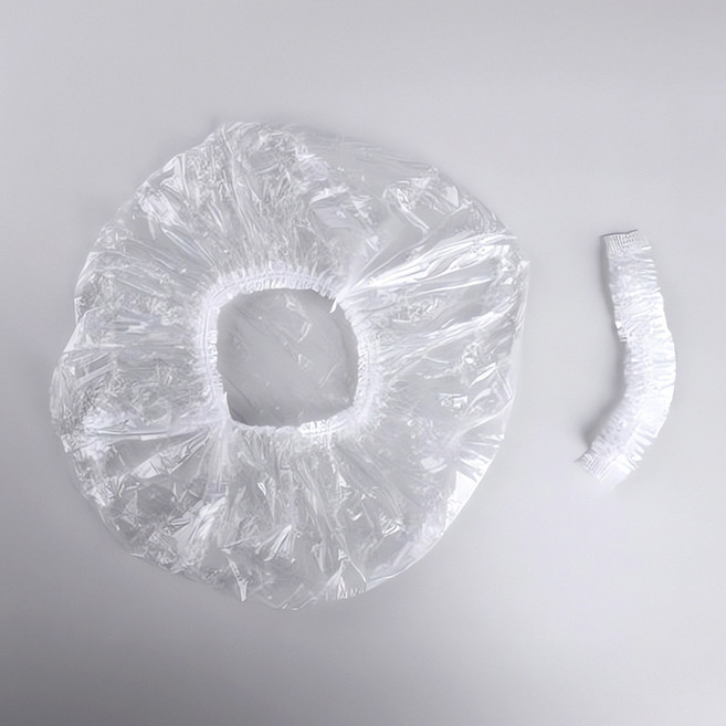 일회용 비닐 헤어캡 100p 모자 머리 헤어 망 세탁 샴푸 캡 미용 용품 목욕 케어 방수, 투명