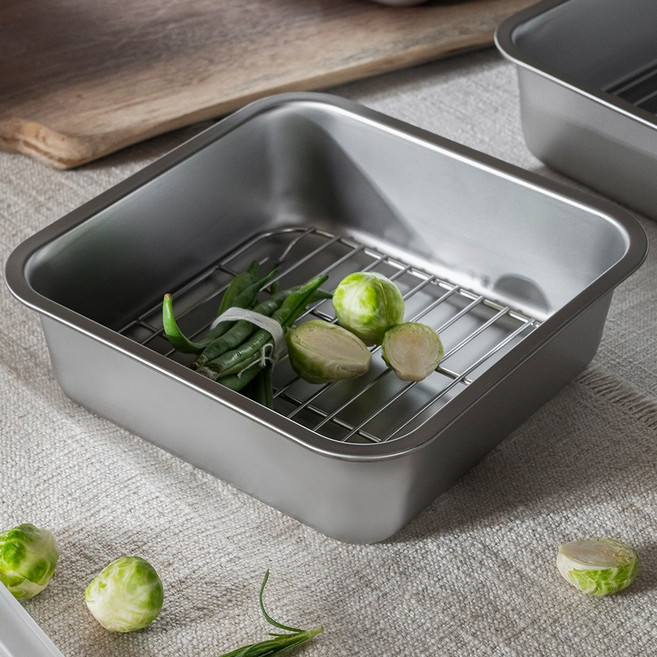 알텐바흐 스텐 밧드 정사각 특대 XL 27.5cm (채반+뚜껑포함), 1개, 단품