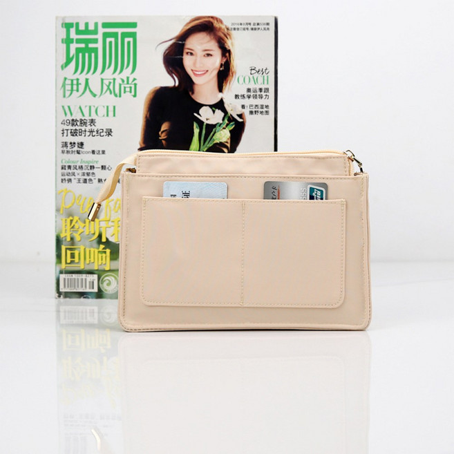 심플앤글로우 탄탄한 나일론 앞포켓 지퍼형 이너백 이너파우치