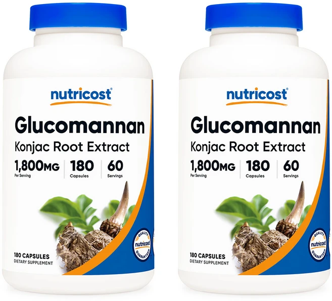 뉴트리코스트 글루코만난 600mg 캡슐 180캡슐 1서빙 1 800mg 60회분 Glucomannan Capsules [180 CAPS], 2개, 180정 - 쿠팡