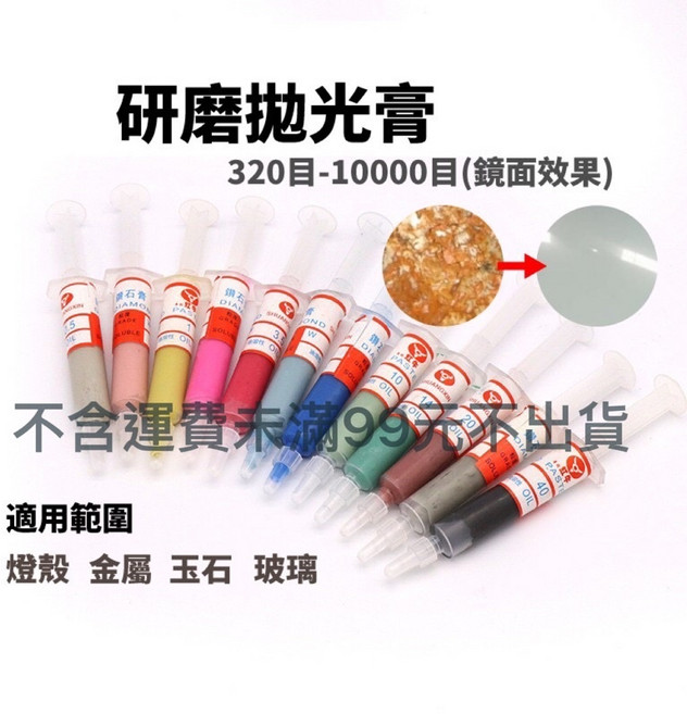 拋光膏 拋光臘 鑽石膏 鏡面拋光組：適用於賭石、玉石、翡翠 打造完美鏡面效果, 1個, 研磨膏W1/8000目