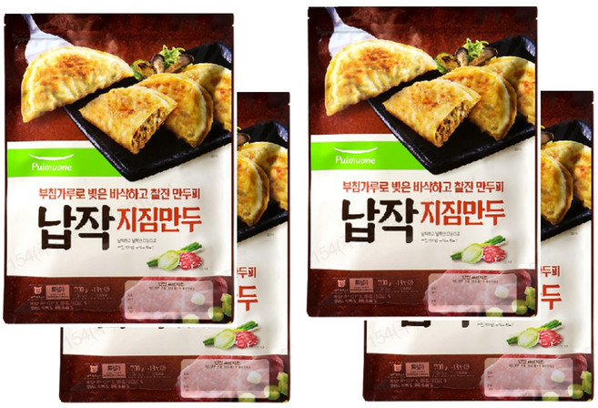 풀무원 납작지짐만두, 풀무 납작지짐만두 700gX4개, 4개, 700g