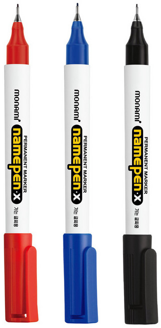 모나미 네임펜 X 가는글씨 1자루 검정, 블랙, 1개