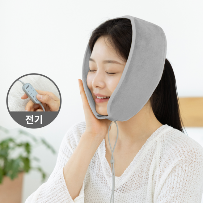 [국산] 치과의사 개발 전기 턱관절 온열찜질기 데일리이즈 턱찜질팩 부모님선물 그레이, 1세트