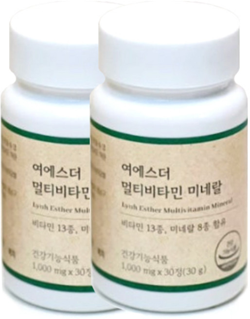[본사직영] 여에스더 멀티비타민 미네랄 (여성&남성 종합비타민&미네랄 21가지 기능성) 국민영양 프로젝트, 2박스, 30정