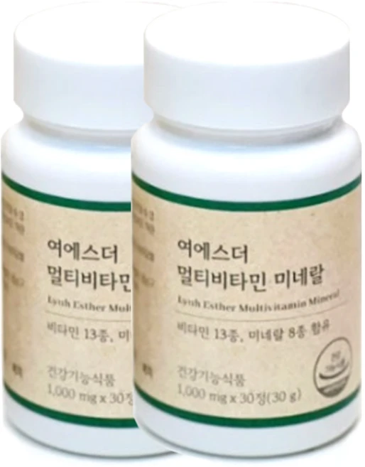 [본사직영] 여에스더 멀티비타민 미네랄 (여성&남성 종합비타민&미네랄 21가지 기능성) 국민영양 프로젝트, 2박스, 30정 - 쿠팡