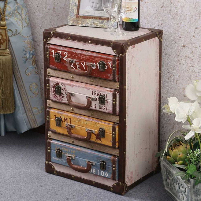 레트로 나무상자 수납함 소품박스 보관함 보관 보물상자, G. 40x31x63