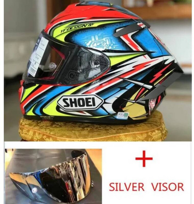 오토바이 헬멧 바이크 라이더 스쿠터 하이바 SHOEI X Fourteen 전체 얼굴 X14 레드 Kato Daijiro TC-1 Motocross 레이싱 타기 [호환], XL, 3 helmet