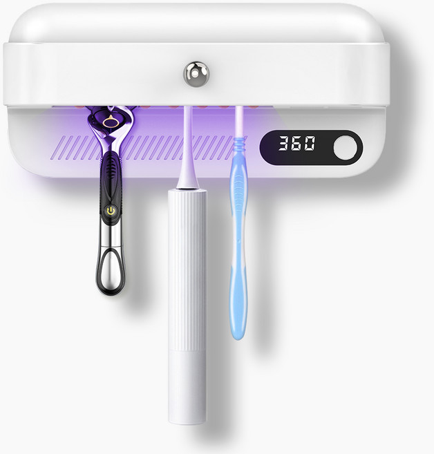 APEXSO 칫솔살균기 무선 가정용 다인용 uv직외선 건조 화장실 부착형 선물, 화이트