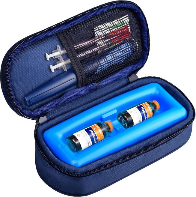 냉장고용 크룩서 인슐린 바이알 홀더 펩타이드 케이스 프로텍터 및 GLP-1 정리용 표준 10ml U-100 의약품 보관 9-슬롯 검은색스팩 없음, Vial Cooler-Nvay