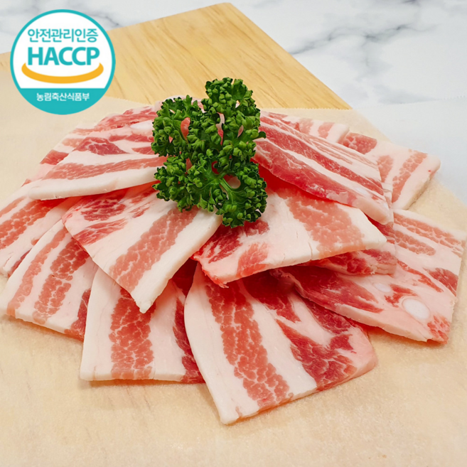 디에스미트 한돈 돼지고기 감성추억 옛날삼겹살 대패삼겹살 우시산한돈 냉동, 1개, 1kg (500gx2ea)