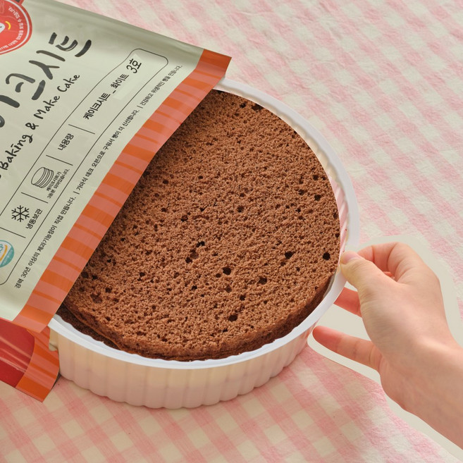 장가네제과 수제 케이크시트 (초코/3호) [노오븐 케이크만들기 홈베이킹 DIY케이크], 1개