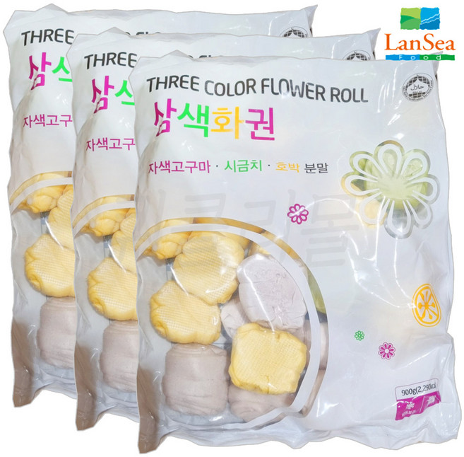 랜시푸드 삼색화권 900g 고추잡채 꽃빵, 3개
