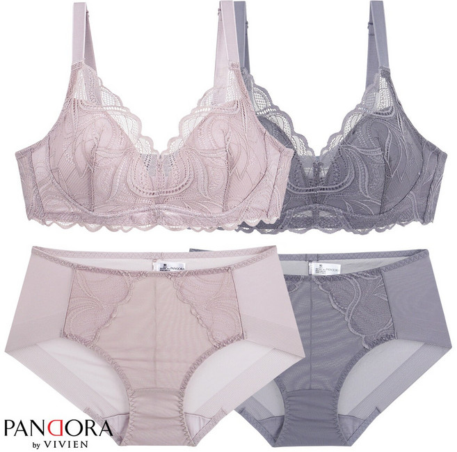 판도라by비비안 판도라by비비안 풀커버 레이스 노와이어 브라팬티 ABC컵 pst7168