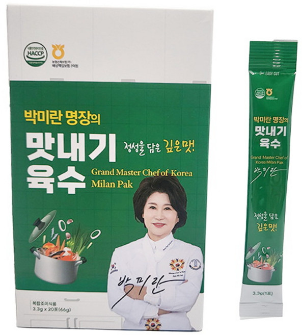 정성을 담은 깊은 박미란 맛내기육수 분말육수 1box(3.3g *20포) 진한 멸치베이스육수, 1박스, 66g