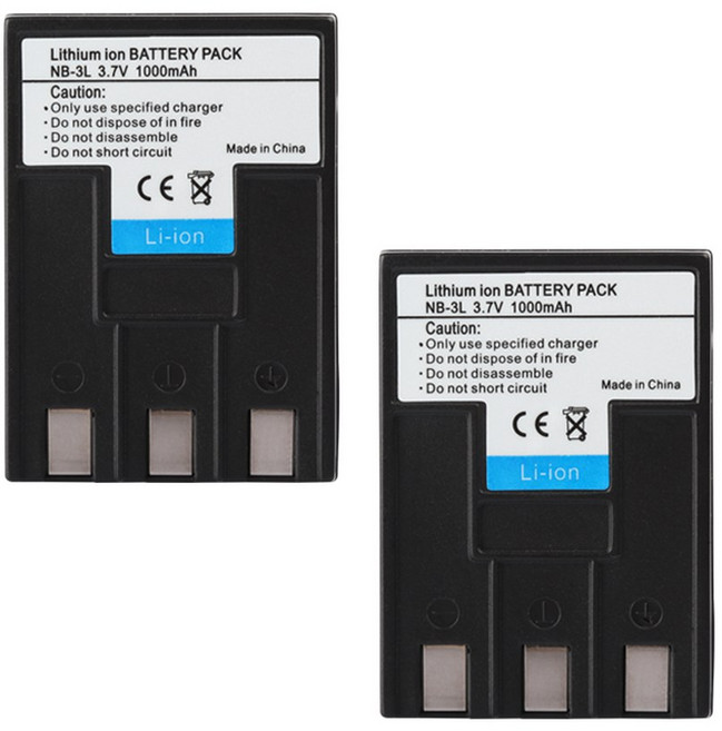 NB-3L NB3L NB 3L 배터리 XUS IIS SD110 IXY I2 I5 S700 750 700 IS SD20 PC1060 PC1114 110 카메라 1000mAh, 2 Battery