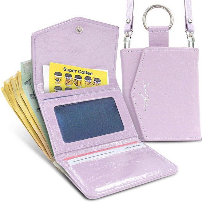 페리뇽 D링 핑거링 카드 지폐 수납 휴대폰 케이스 + 가죽 손목 스트랩