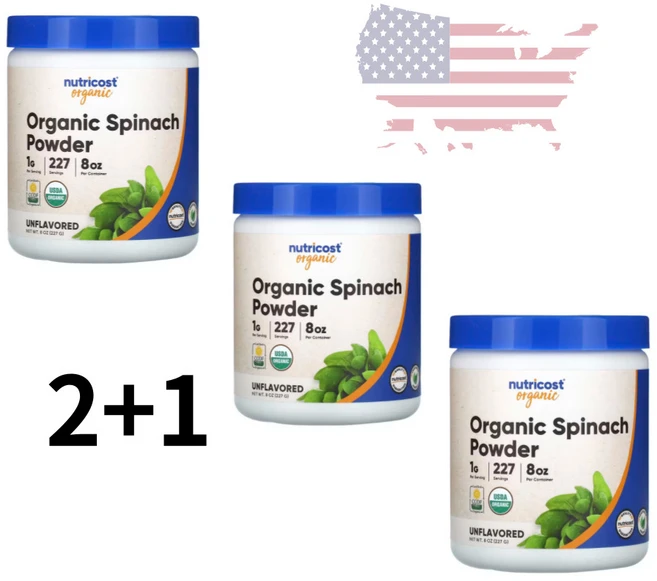 뉴트리코스트 유기농 시금치 파우더 무향 227g 2+1 미국정품, 3개 - 쿠팡