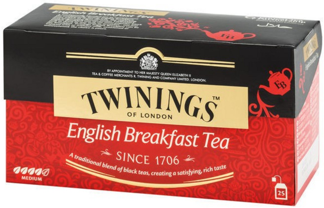 Twinings English Breakfast Tea 茶包 2gx25入/盒, 1個, 英倫早餐茶, 2g, 25