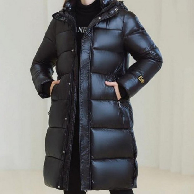 쉬한 롱패딩 서도 스타일이리 방한 여성 적당한 캐주얼 데 세련된 데일리 길이감 학생롱패딩 롱후드점퍼