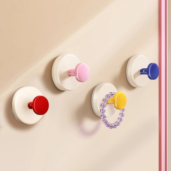 미니아틀리에 컬러풀 강력 흡착 다용도 후크 가구 손잡이 4P, 1세트, 혼합