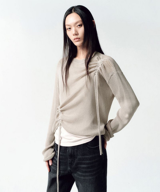 인사일런스 INSILENCE WOMEN 루즈핏 레이어드 니트 GREY BEIGE