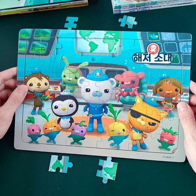 글로아픽 현수막 Octonauts 배경 파티 수중 세계 스튜디오 생일 배너 번째 소년 소품 첫, 1개, AM. 옥토넛 60 조각 나무 퍼즐