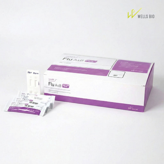 케어어스 플루 플러스 독감 검사키트 A형+B형 동시 검사 키트, 1개, 20개입