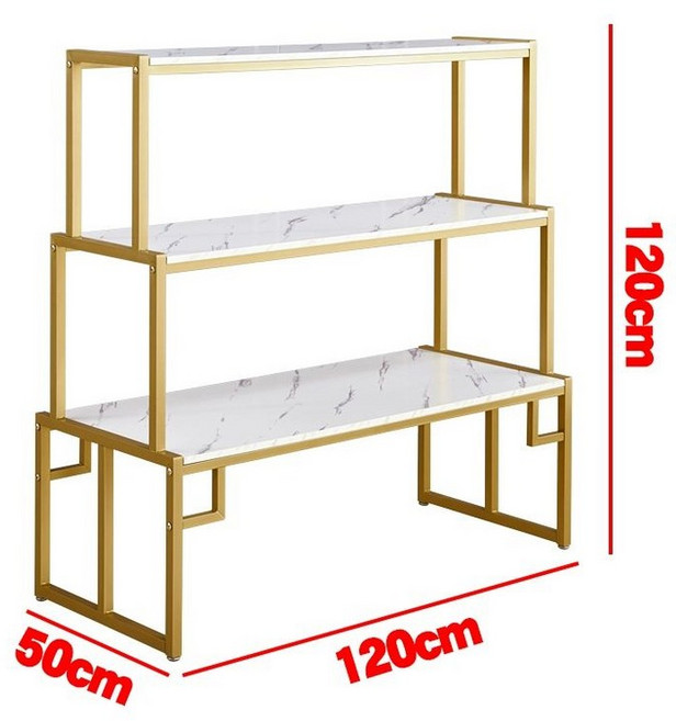 구두진열대 슈즈 고급 전시대 디스플레이 선반 신발 매장, 1개, 나노골드 120x50x120 3단