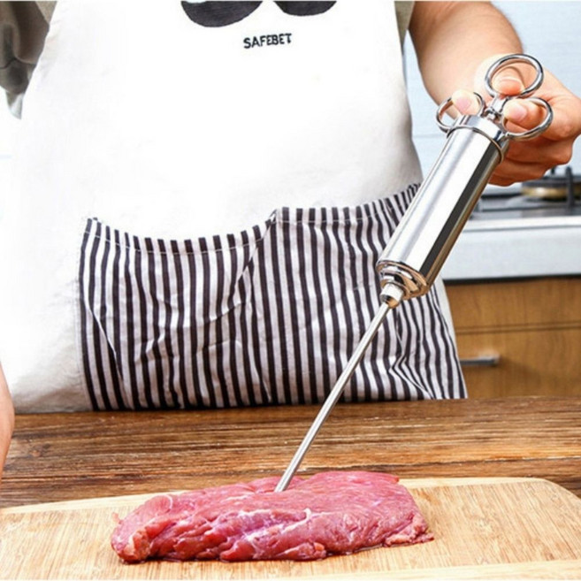 통닭맛있게하는법 속까지간배게 고기 양념 요리용주사기 양념재우기 바베큐 염지 인젝터, 1개