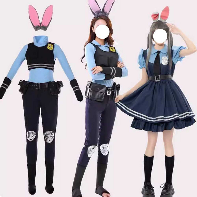 토끼 경찰복 코스프레 의상 코스튬 할로윈 장기자랑 축제 학예회, 1개, 3. L사이즈 주디걸