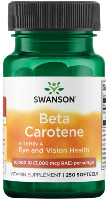 스완슨 베타 카로틴 비타민 A 10000IU 소프트젤, 1개, 250정 - 쿠팡