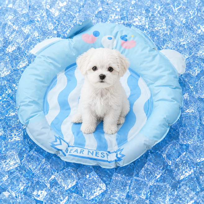 강아지 고양이 쿨매트 냉감 젤타입 PVC방수 방석 쿨링 여름 애견매트 애견쿨매트 냉매트, 곰, 1개