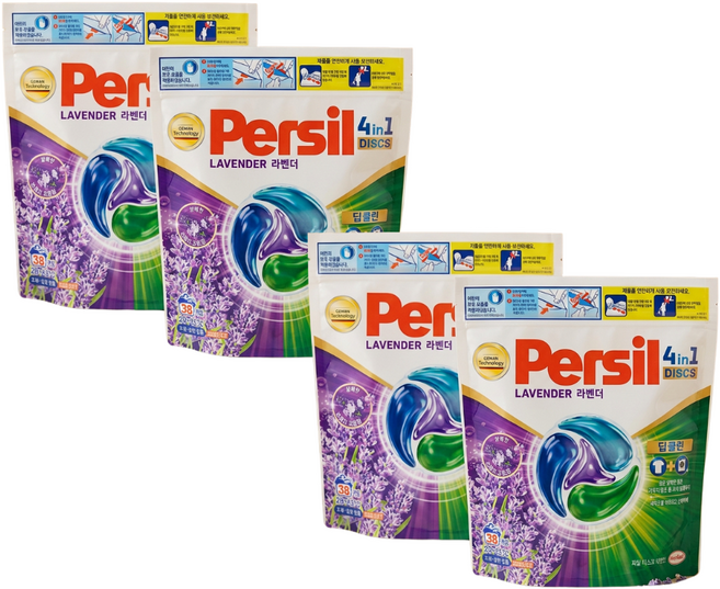 퍼실 디스크 캡슐세제 라벤더, 38개입, 4개