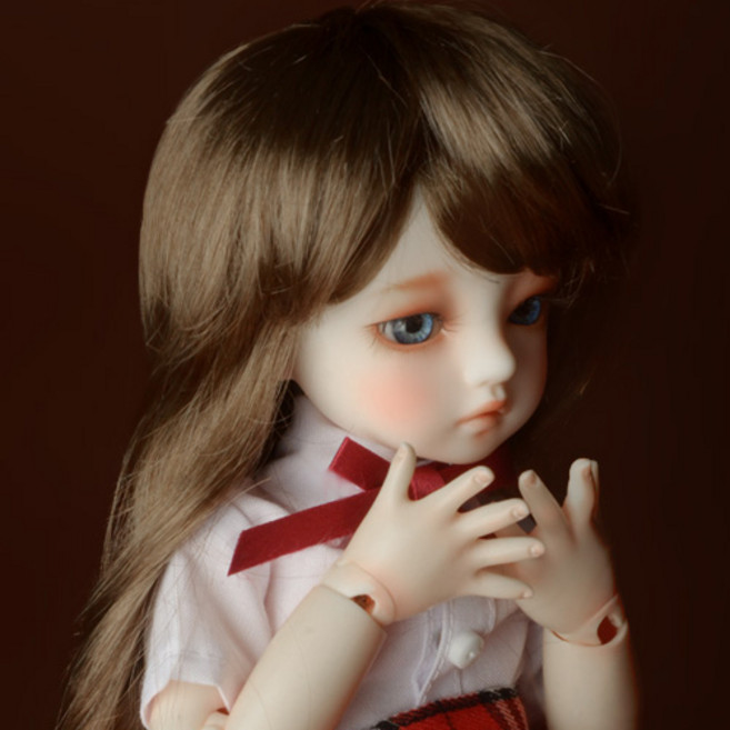 돌모아 구체관절인형 가발 USD 26cm 풍성한 롱 웨이브 브라운 (6-7) Melrose Long Bang Wig (Brown), 1개