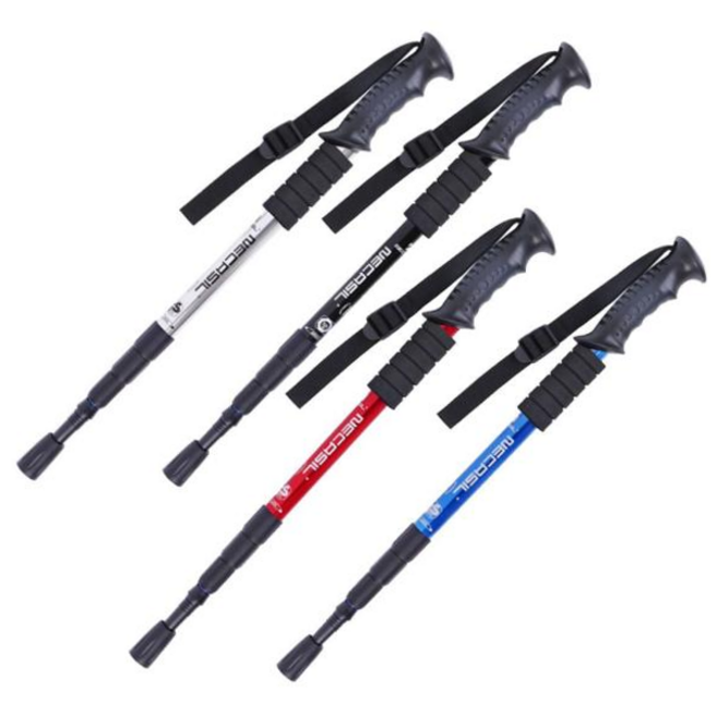 트레킹 키밍 4단 등산 스틱 산행 등산장비 등산스틱, 1개, 실버