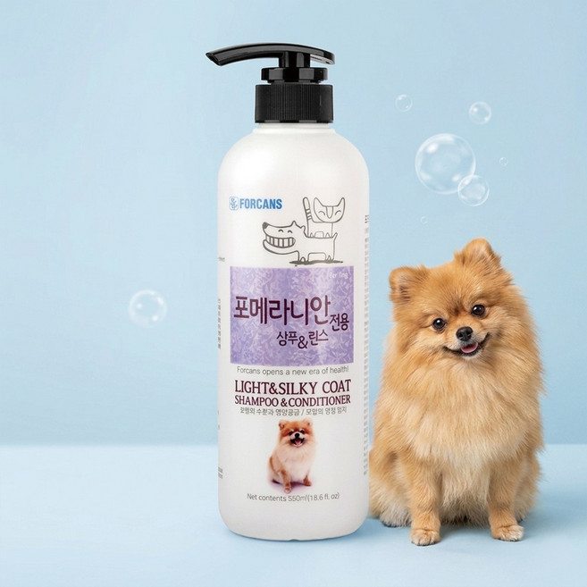 포켄스 강아지 올인원 샴푸 린스 풍성한털관리 포메라니안, 550ml, 1개