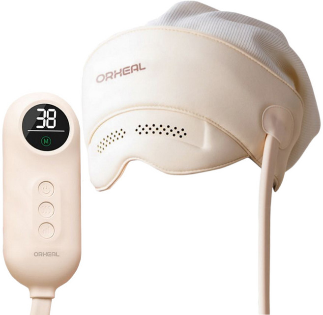 오르힐 관자 눈 온열 마사지기 머리 THE 상쾌한 공기압 무선 C타입 충전 1550mAh 배터리 손지압 이마 안마기, NEW 머리 눈 마사지기 PRO