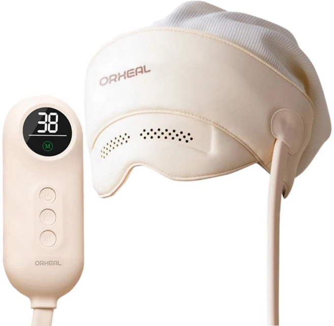 오르힐 관자 눈 온열 마사지기 머리 THE 상쾌한 공기압 무선 C타입 충전 1550mAh 배터리 손지압 이마 안마기, NEW 머리 눈 마사지기 PRO - 쿠팡