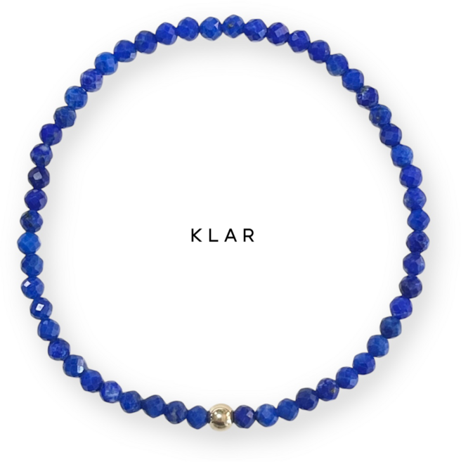 클라(KLAR) 천연 라피스라줄리 14k GF 원석팔찌 (3미리 컷팅)