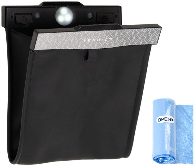 벤딕트 2세대 차량용 LED 쓰레기통+쓰레기봉투, 1세트, 05.블랙, 01.앞좌석