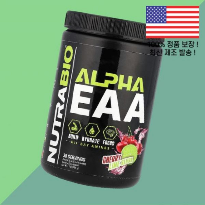 뉴트라바이오 알파 EAA 에센셜 아미노산 체리 라임 슬러시 1파운드 455g NutraBio Alpha Cherry Lime Slush 1lb, 1개