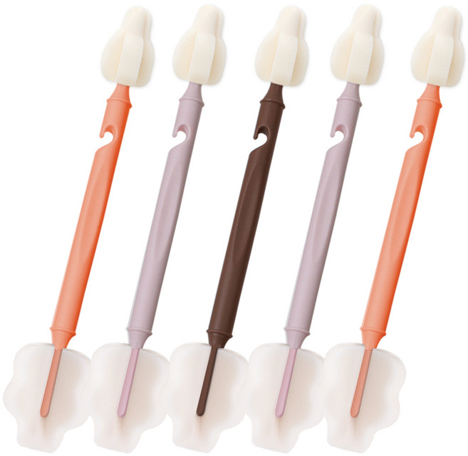 하이비 몽글이 젖병 젖꼭지 텀블러 세척솔, 듀얼와이드솔5P / 따뜻한햇살, 1세트