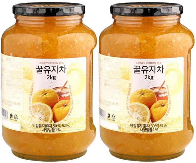 꿀유자차2kg/고려에프디-2개, 2kg, 1개입, 2개, 2kg