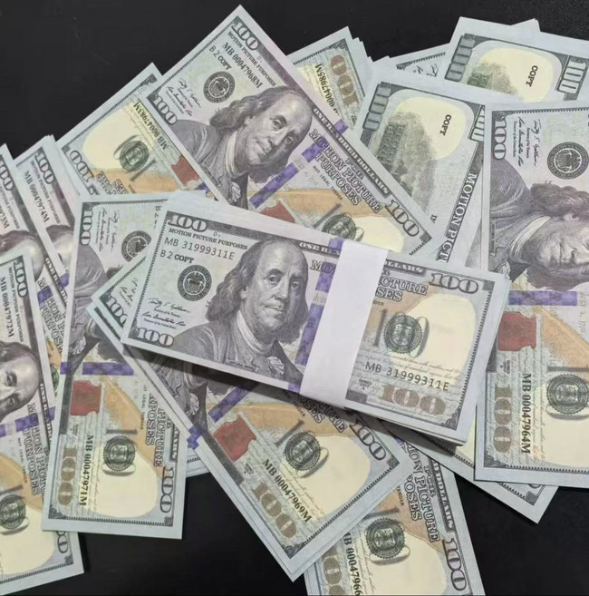세계일주 영화 소품 파티용 달러 미국 달러 모조돈 100달러--한 묶음100장 ZY47, 인코딩 다름, 100장