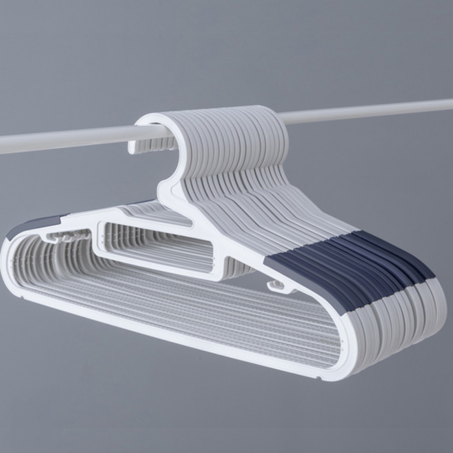 아임홈리빙 화이트라인 논슬립 옷걸이, 퍼플, 30개