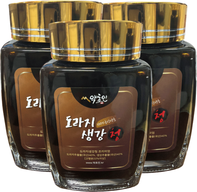 맛이 좋은 국내산 도라지생강청 500g 국산 도라지차 생강차 도라지청 생강청 약초인, 3개, 1개입