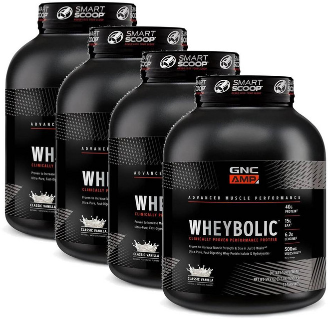 지엔씨 웨이볼릭 BCAA 함유 프로핀 파우더 클래식 바닐라맛 GNC AMP Wheybolic, 4개, 1.7kg